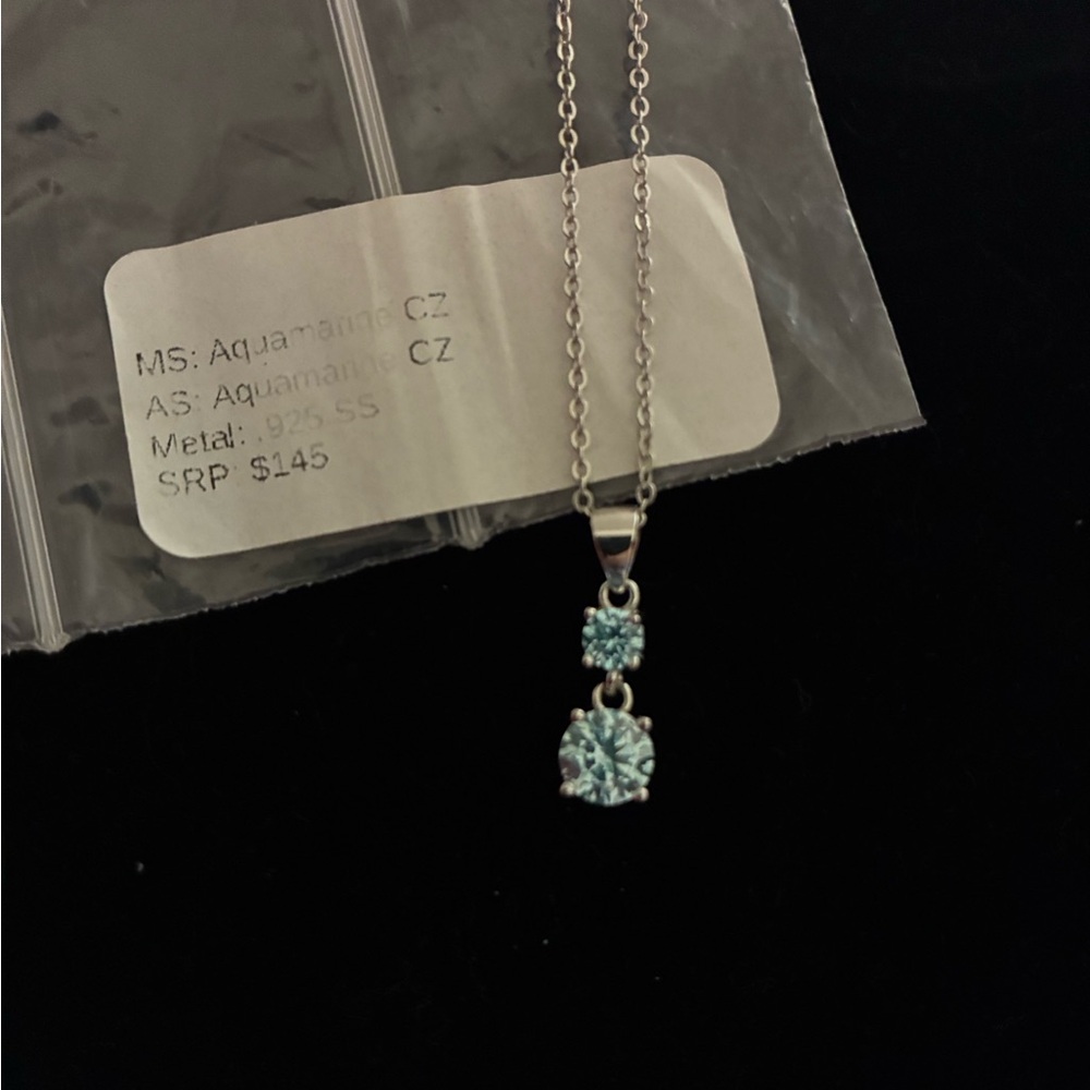 Roller Rabbit Aquamarine CZ Necklace